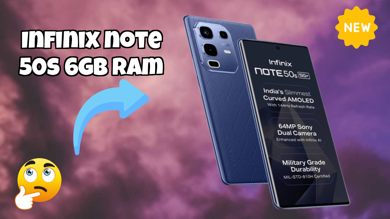 Infinix Note 50s 6GB RAM Display Size: 6.78 Inches (17.22 Cm) Screen Quality
